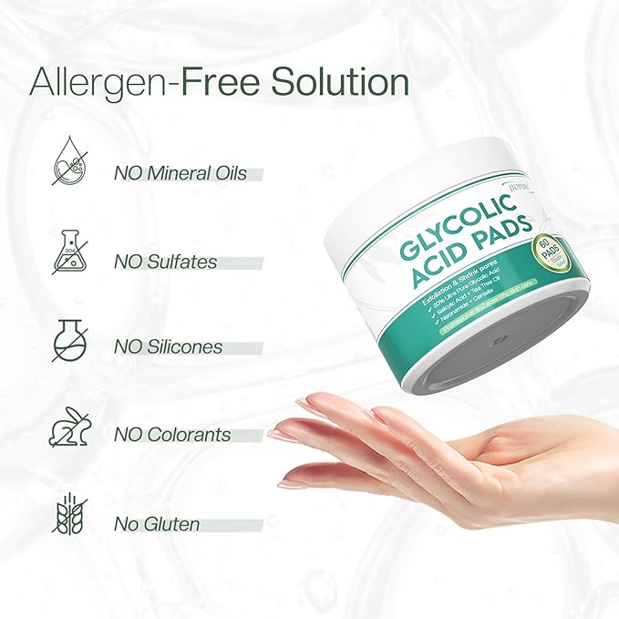 Glycolic Acid Pads 20%: Dual Sided Exfoliating Face Peels with Salicylic Acid & Niacinamide Reduce Surface Skin Fine Lines and Wrinkles Daily Facial Cleansing for All Skin Types 60 Count