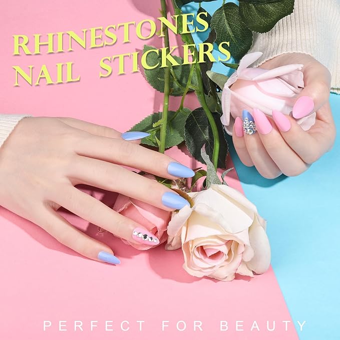 Teenitor 24 Packs Almond Press On Nails, 576 Pcs Medium Almond Nails, Reusable False Nails in 12 Sizes, Fake Nails with Glue