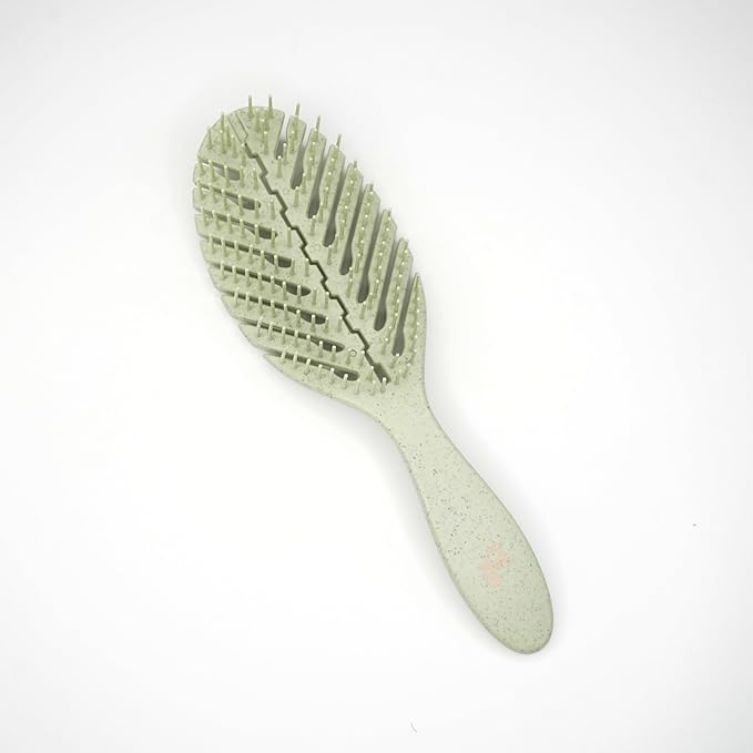Rëzo Vented Green Detangler Brush - Damage-free detangling, Heat-resistant bristles, Vented design allows max airflow for quick drying