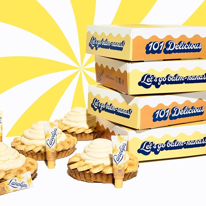 Lanolips 101 Ointment - Lanolin Lip Balm for Smooth, Hydrated & Healthy Lips - Multipurpose Ointment with Lanolin Oil for Dry Cuticles & More - Banana Cream Pie (0.35 oz)