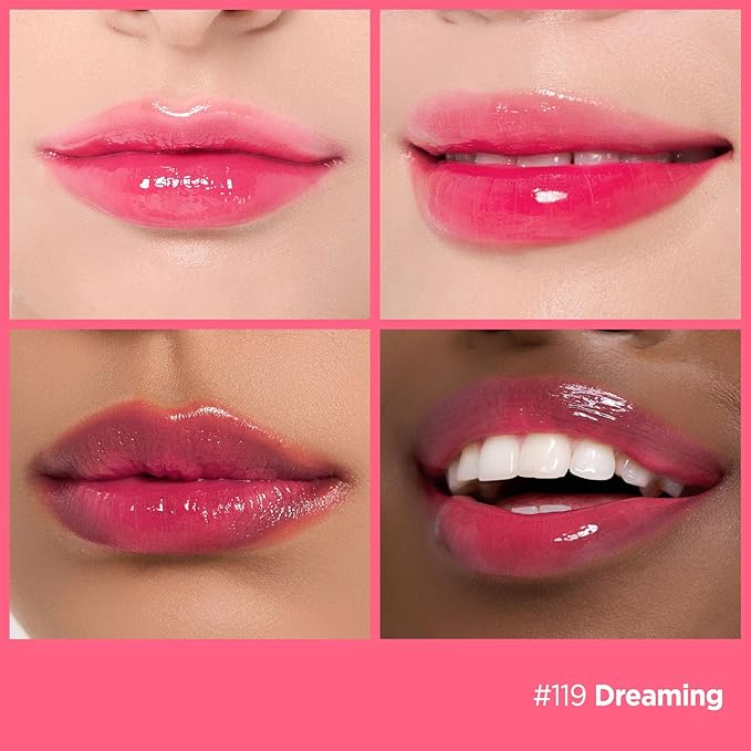 Laka Fruity Glam Tint, 4.5g/0.15 oz., Glowing Lip Stain with Wide Color Spectrum, Hydrating & Lightweight Texture, Long-Lasting Bold Stain, Non-Sticky, Vegan, K-Beauty (#119 Dreaming)