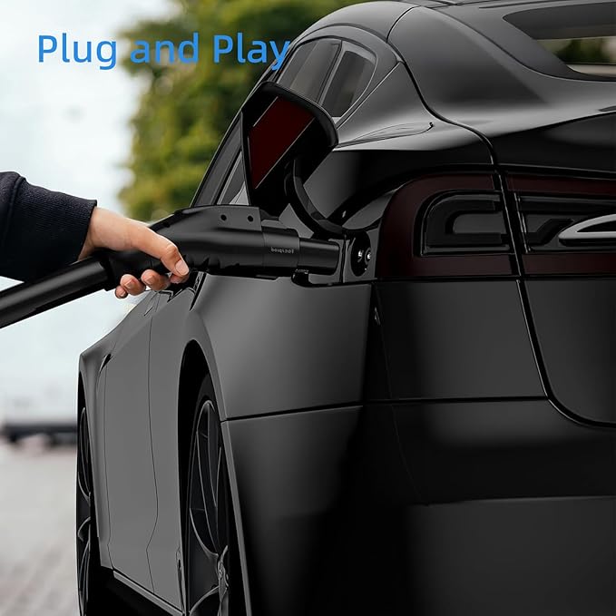 J1772 to Tesla Charger Adapter, Max 80A 250V Fast Charging Only for Tesla Model 3/Y/X/S/Cybertruck Charging Adapter, Compatible with SAE J1772 EV Charge to Tesla Adapter