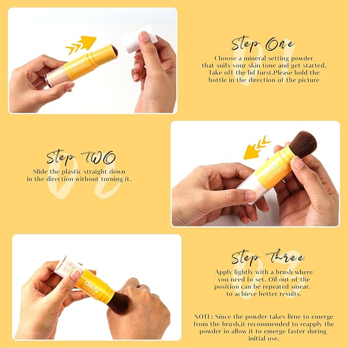 Mineral Sunscreen Setting Powder, SPF 35 Brush Sunscreen Powder for Face & Scalp, Long Lasting Lightweight Breathable, Oil Control Natural Matte Finish (#02 Medium)