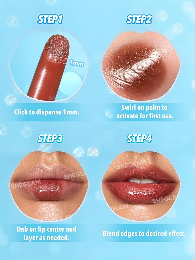 SHEGLAM Pout-Perfect Moisturizing Solid Lip Gloss Shimmer Lip Plumper - Sepia Kiss