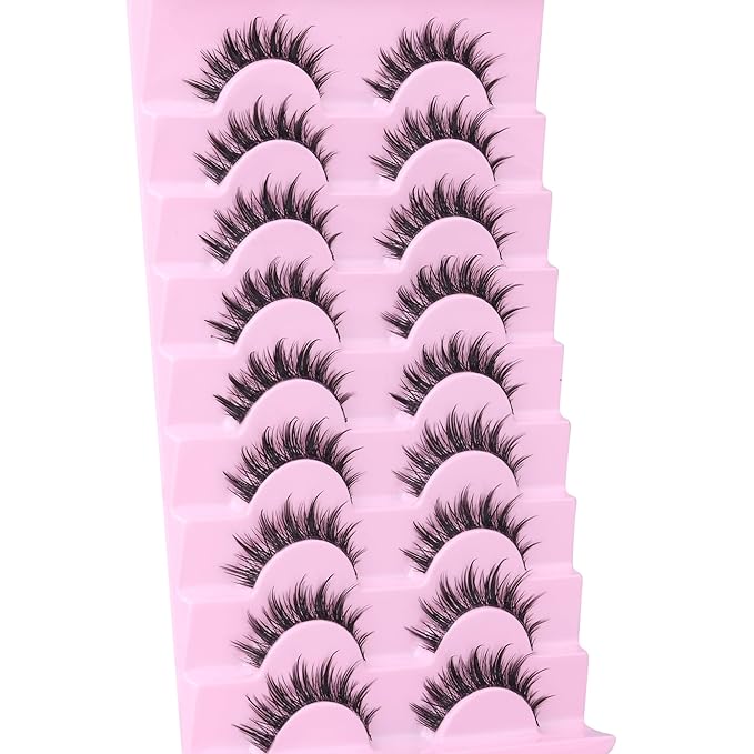 Manga Lashes Wispy False Eyelashes 3D Natural Eye Lashes Spiky Fake Lashes Anime Lashes Natural Look Chinese Makeup Lashes Pack by ALPHONSE