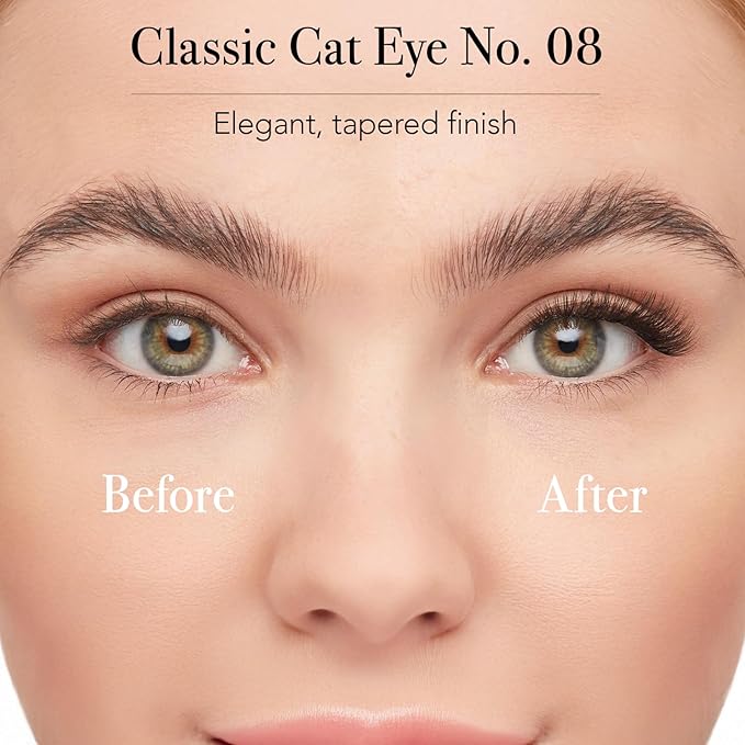 Pro Lash SoftWear Starter Lash Clusters Kit - Seamless, Lightweight Lashes - 7-Day Eyelash Extensions - 3 Sets of False Eyelashes Plus Adhesive, Remover, Tweezers - Classic Cat Eye No. 08 Black