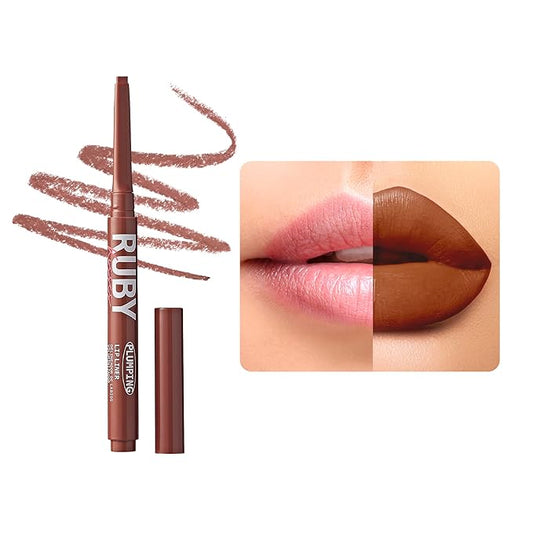 Ruby Kisses Plumping Effect Lip Liner, Semi Matte, Smudge Proof, High Pigment, Medium to Full Coverage Makeup, Precise Tip, Bold Color Lip Plumper