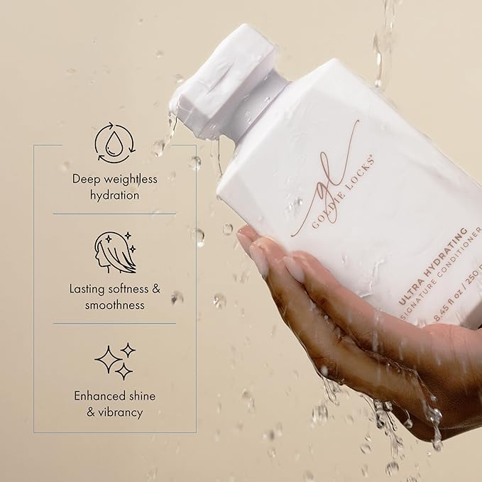 Goldie Locks Travel Size Ultra Hydrating Conditioner - 3.4 fl oz - Moisturizes Frizz and Split Ends - Sulfate Free - Safe for Extensions and Color-Treated Hair - Protein-Free