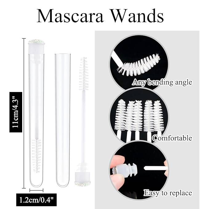 20pcs Eyelash brush Lash Wand Makeup tool Eyelash Extension supplies Cleaning brush Diamond Mascara scale white