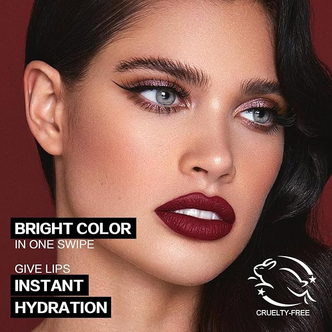 FOCALLURE Glisten Opal Shine Lipstick, High Impact Lip Color, Moisturizing Tinted Lip Balm, Lightweight & Hydrating Formula for Lip Care, KILLER QUEEN