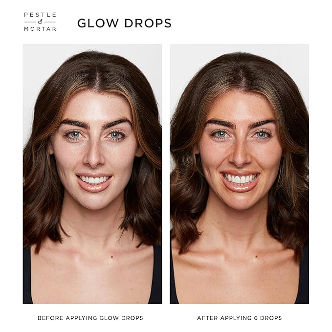 Pestle & Mortar Glow Drops - Sunless Self-Tan with Hyaluronic Acid. Customisable Self Tanner- For Men & Women,15ml