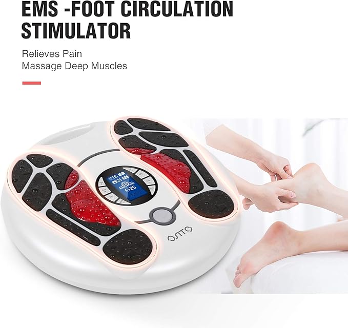 OSITO EMS Foot Massager for Neuropathy, FSA HSA Approved Products, Foot Circulation Stimulator, FSA Massager for Circulation and Pain Relief, 25 Modes 99 Intensities, Ideal for Women/Men