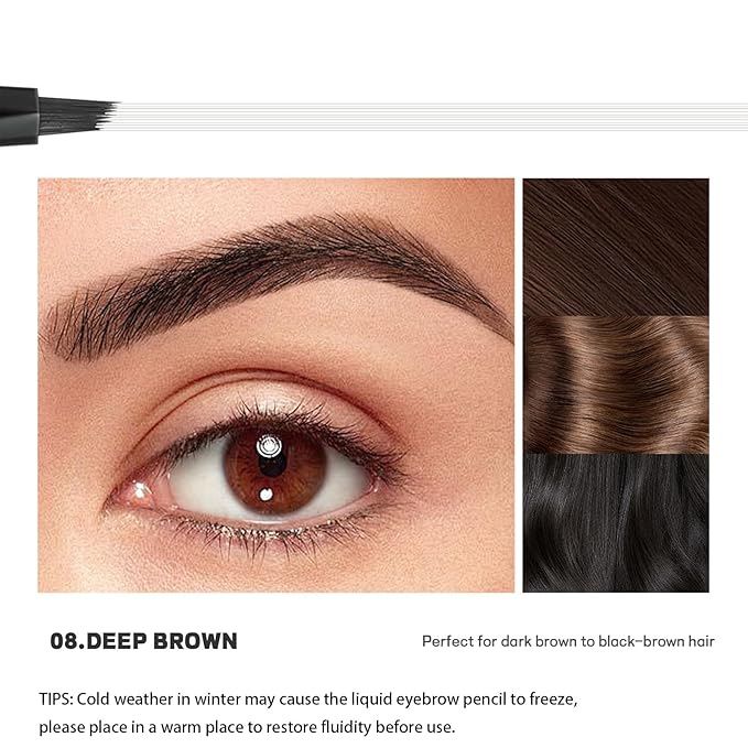 Microblading Eyebrow Pencil, Liquid Magical Multi-Tip Eyebrow Pencils for Women, Waterproof Eyebrow Pen for Natural Brow, Long Lasting Eyebrow Dye with Hair Like Strokes Brows Makeup Pen