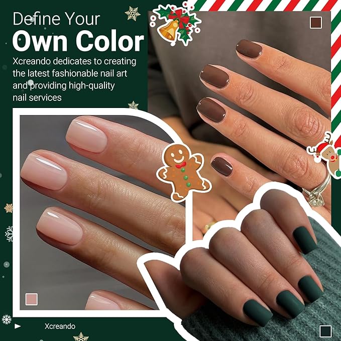 48Pcs Matte Dark Green Press on Nails Short Square Fake Nails Glue on Gel Nails Press ons Spring Acrylic Stick on False Nails for Women Extra Short Nail Small Petite