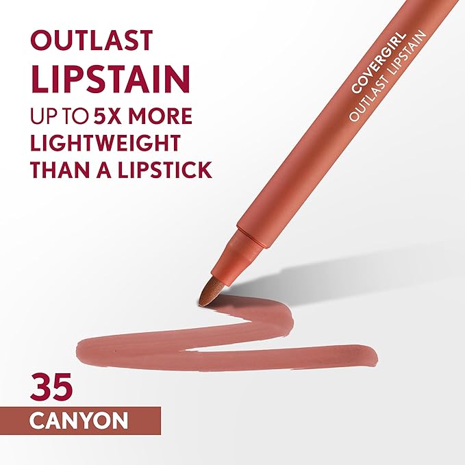 COVERGIRL Outlast Lipstain Bundle - Atomic Love 55 & Canyon 35 Colors