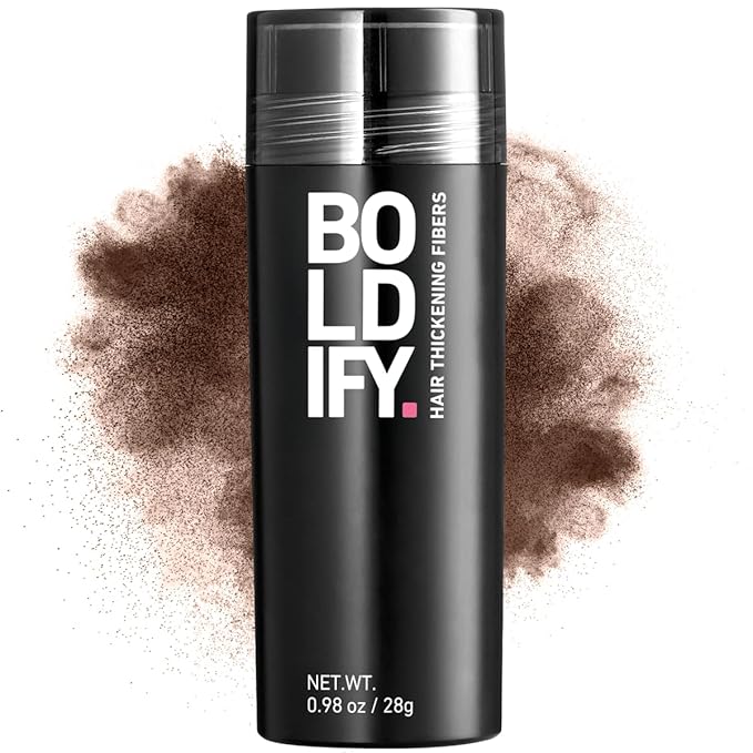 BOLDIFY Hair Fibers (28g) - Fill In Thinning and Fine Hair for an Instantly Fuller, Thicker Look - 14 Shades for Women & Men - Medium Brown