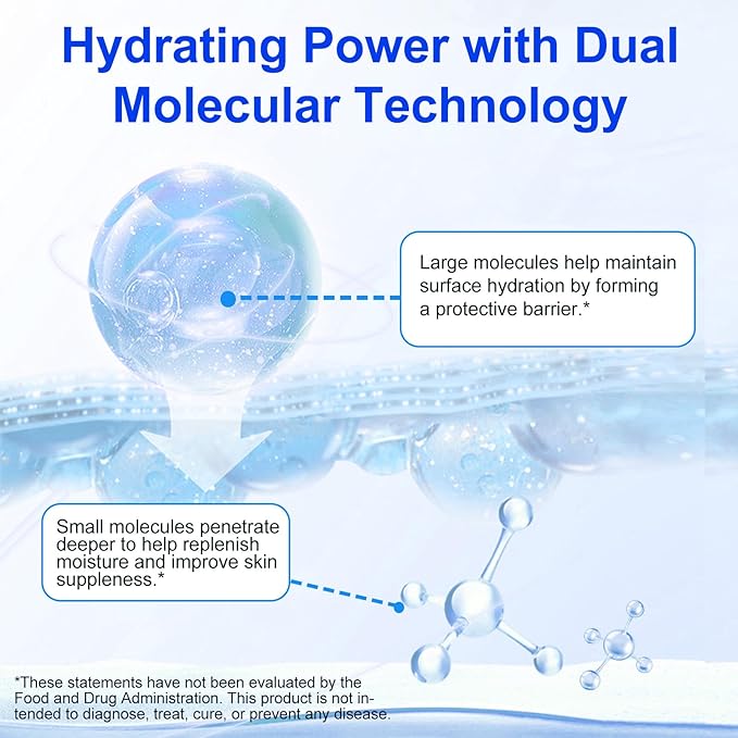 Hyaluronic Acid Powder, Pure Hyaluronic Acid Powder for Skin & Face, Cosmetic Grade, Low Molecular Weight, Water-Soluble DIY Facial Serum for Face Hydration & Moisture (1PCS)