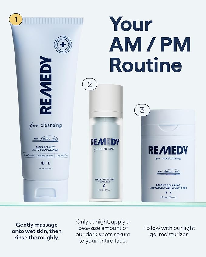 Remedy for Lightweight Cleansing - Gel to Foam Cleanser for Normal to Oily Skin - 0.5% Salicylic Acid, Ceramides, Glycerin, Green Tea - By Dermatologist Dr. Shah, 5 fl. Oz