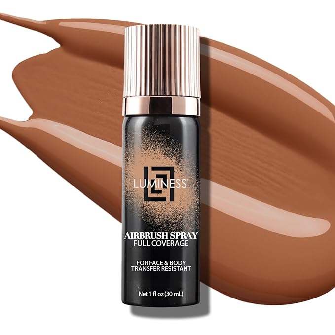 LUMINESS Airbrush Body Coverage - Tattoo Cover Up Makeup - Full Coverage Foundation for Face & Body - Water-Resistant, Long-Wear, Natural Radiant Finish, Light Deep