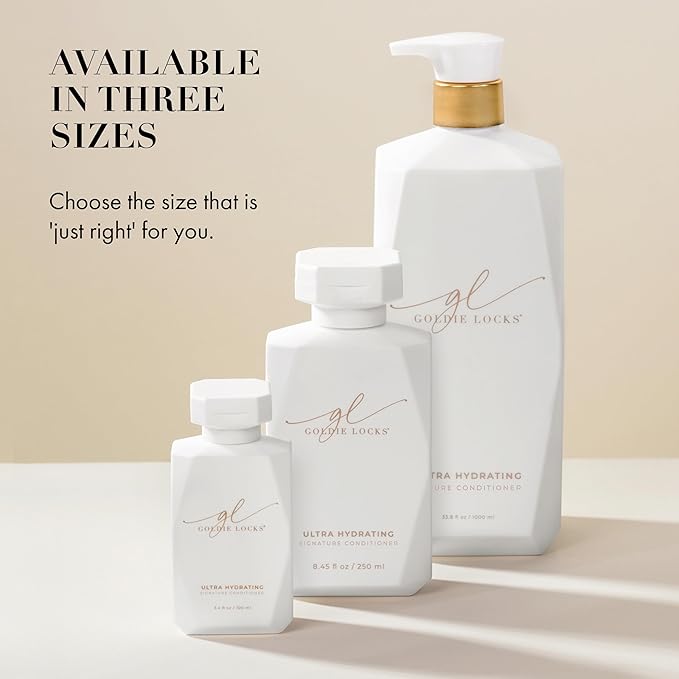 Goldie Locks Travel Size Ultra Hydrating Conditioner - 3.4 fl oz - Moisturizes Frizz and Split Ends - Sulfate Free - Safe for Extensions and Color-Treated Hair - Protein-Free