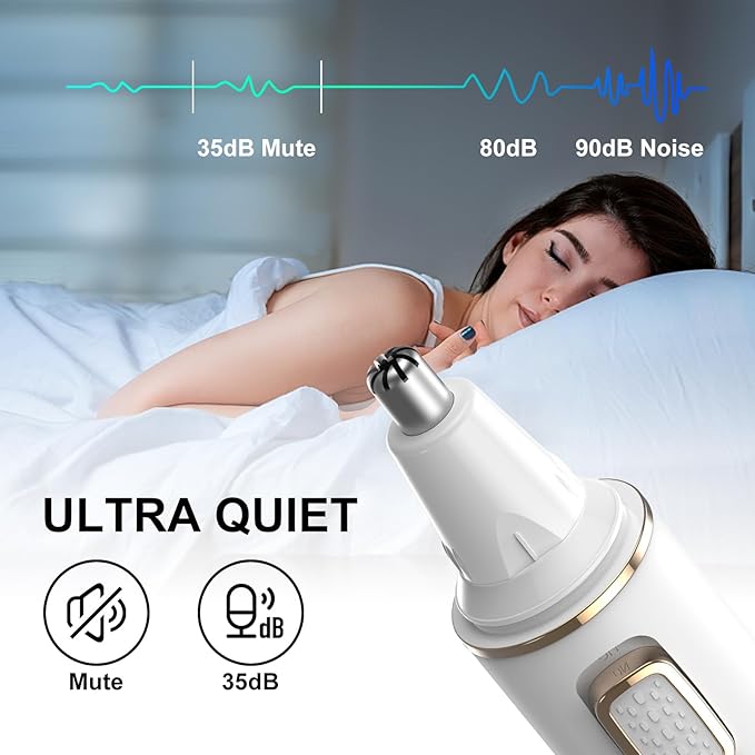 Nose Hair Trimmer for Women Men, 2025 Painless USB Rechargeable Nose Hair Clippers, Ear Trimmer for Women Men, Professional IPX7 Waterproof Dual Edge Blades (White)