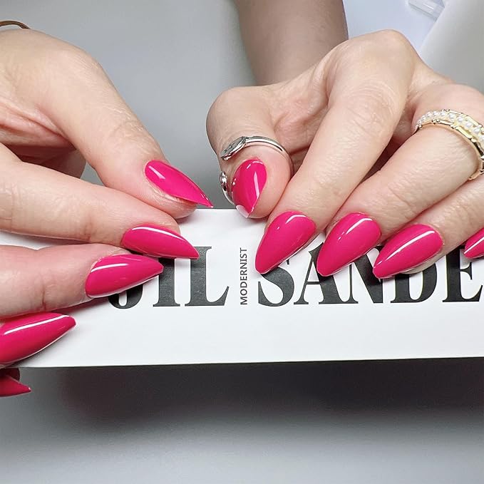 Red Press on Nails Solid Color Fake Nails Short Almond Acrylic Nails Glossy Artificial Nails Red Full Cover Glue on Nails Reusable Stick on Nails for Women and Girls 30 Pcs