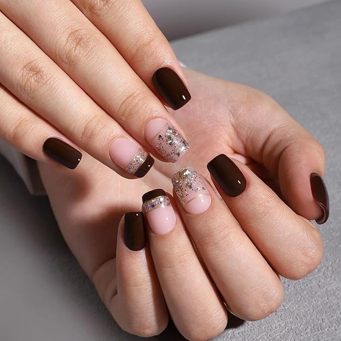 Curvlife Soft Gel Press On Nails Kit - Gem Style 30pcs Full Cover False Nail Tips Designs, Fake Nail with Nail Glue - Easy Application Nail Accessories for Women