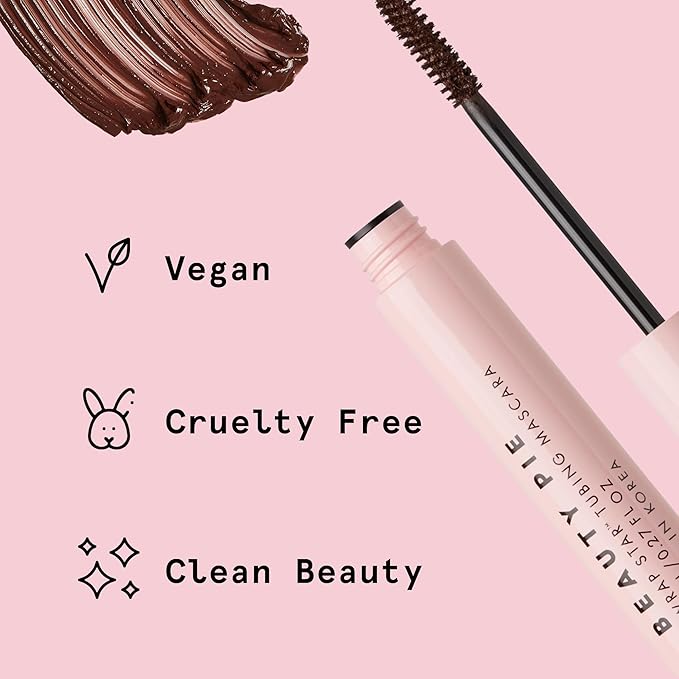 Beauty Pie Wrap Star Tubing Mascara, 0.27 fl oz – Classic Brown, Smudge‑Proof, Flake‑Proof Lengthening & Curling with Glossy Finish, Sensitive‑Eye Safe