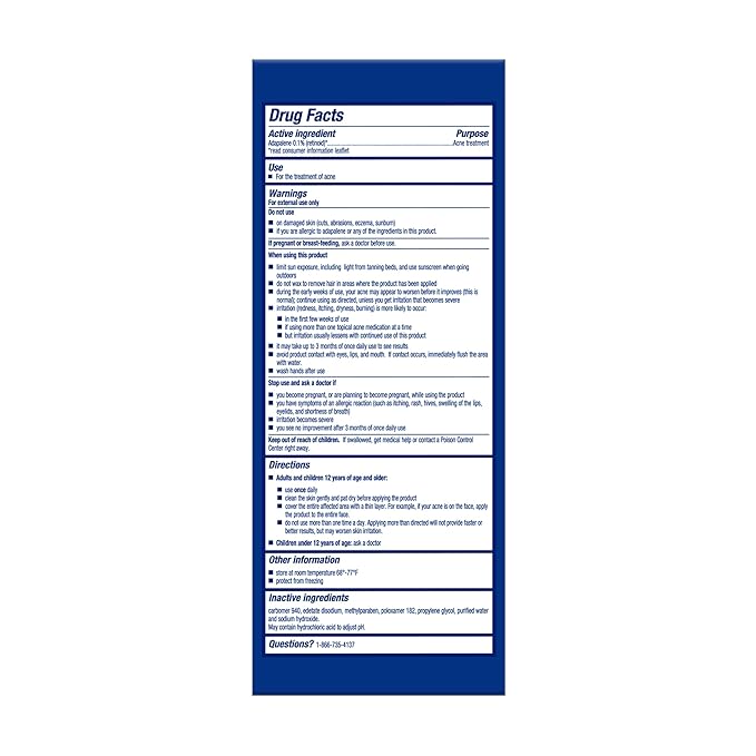 Differin acne treatment gel, 90