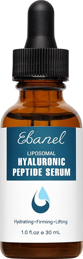 Ebanel Hyaluronic Acid Serum for Face with Peptides & Niacinamide, Hydrating Face Serum for Women, Age-Defying Formula Infused with Vitamins B, C & E to Plump, Firm & Smooth Skin