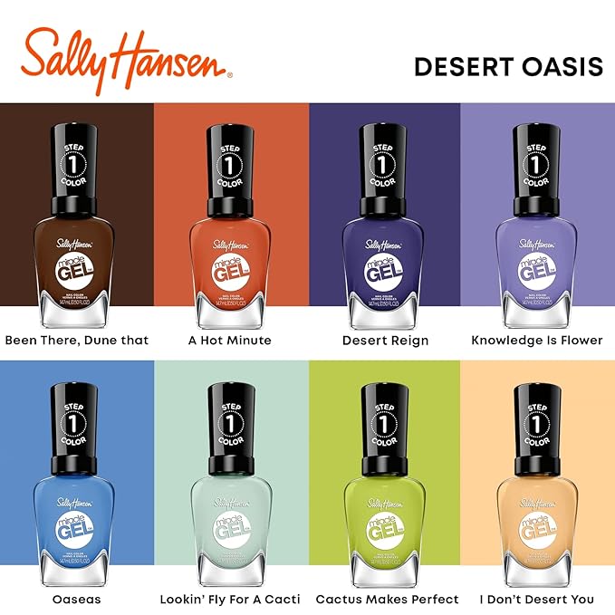 Sally Hansen Miracle Gel™, Desert Reign, Long Lasting, Gel-Like Formula, No UV Lamp Needed, Purple Nail Polish