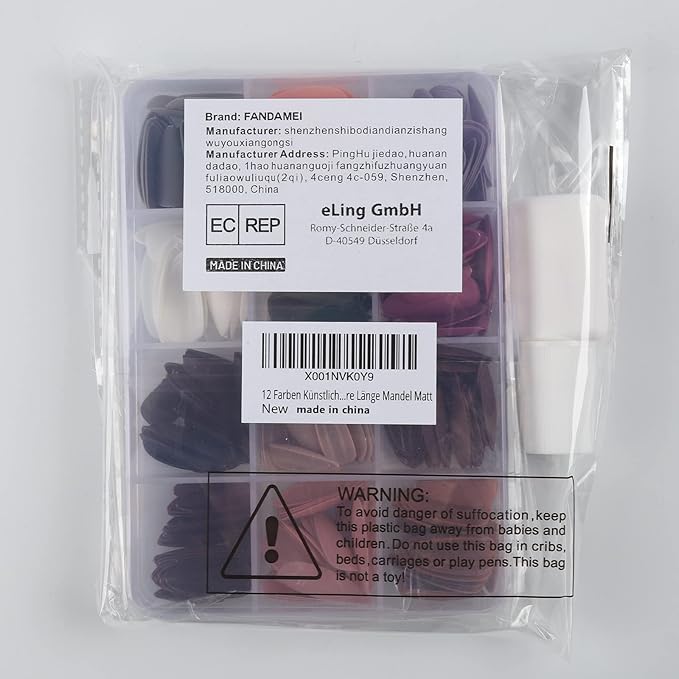 FANDAMEI Press on Nails, 12 Packs 288PCS Matte Press on Nails, Medium Almond Fake Nails Full Cover, Short Almond Glue on Nails with 7g Nail Glue, 12 Solid Color False Nails for Nail Art DIY