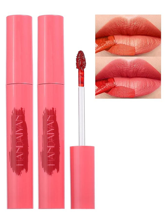 2 PCS Long-Lasting Peel Off Matte Lip Tint, Long-Lasting