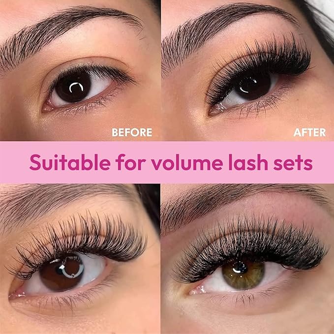 Eyesy Lash 500 Promade Fans - Volume Premade Lash Fans for Eyelash Extensions Pointy Base Handmade Loose Pre Made Eyelashes Middle Stem Soft and Lightweight (14D 0.03 D 17mm)