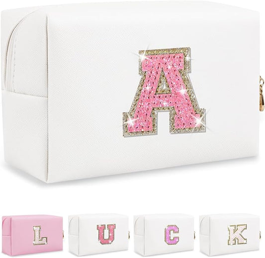 Personalized initial letter makeup bag,