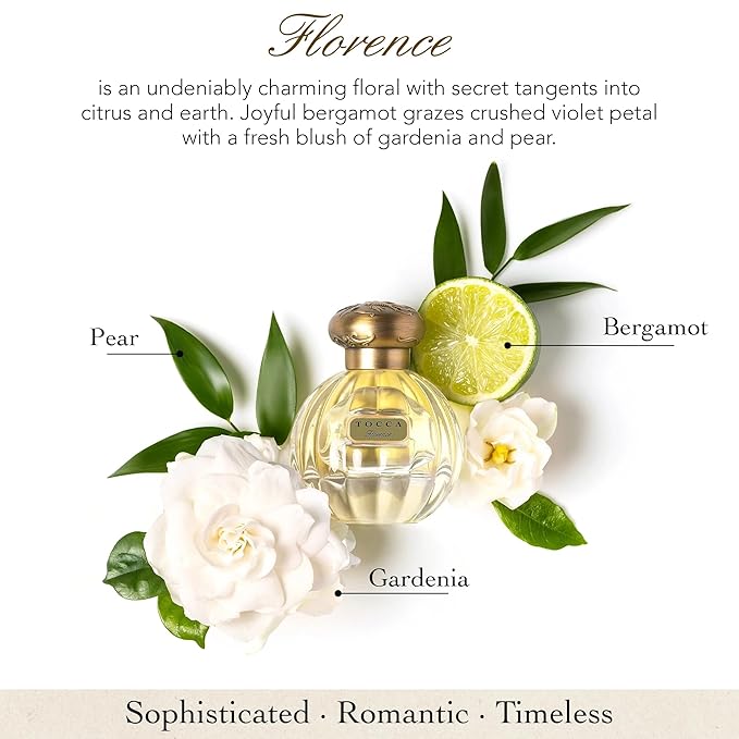 Tocca Florence Perfume Set for Women, 100 ml (3.38 oz) + 10 ml (0.34 oz) - Classic Floral, Bergamot, Pear, Gardenia Fragrance ($172 Value)
