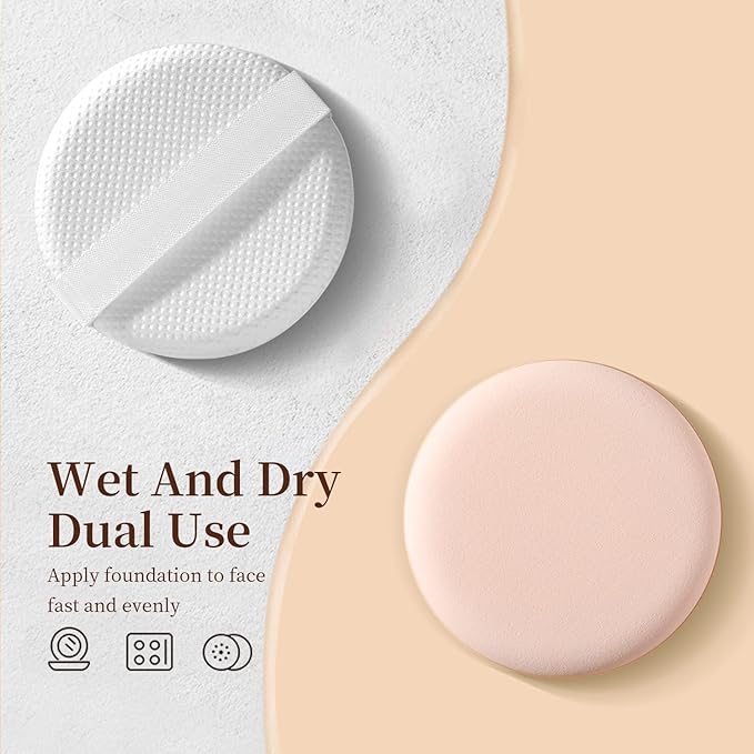 MOHOPE 8Pcs Air Cushion Makeup Puffs for Foundation with Portable Box, No Latex Blending Sponge for Liquid, Cream, Foundation and Powder, Teardrop Powder Puff, Purple