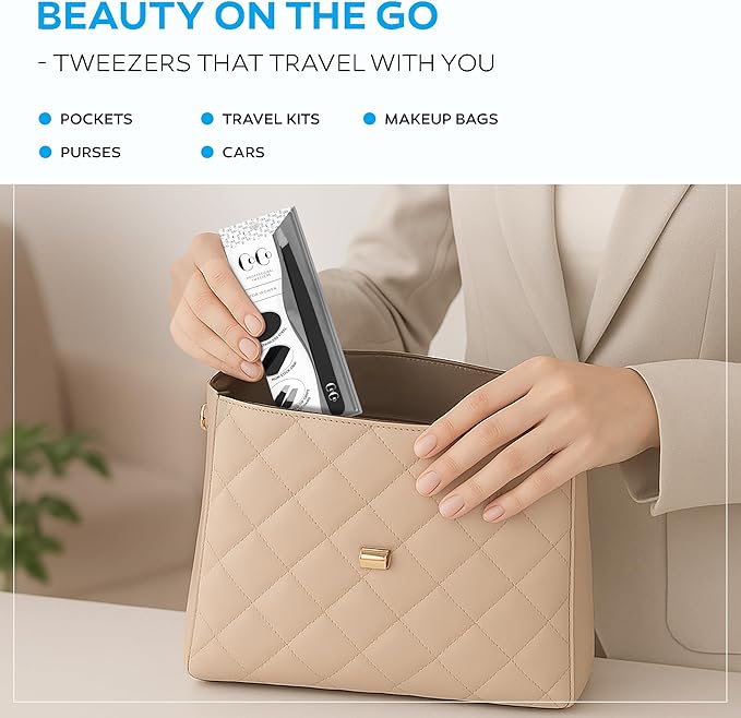 Tweezers for Facial Hair Women, Professional Precision Eyebrow Tweezers for Women and Men, Sharp Stainless Steel Slanted Tip for Hair Removal, Eyebrows and Ingrown Hair