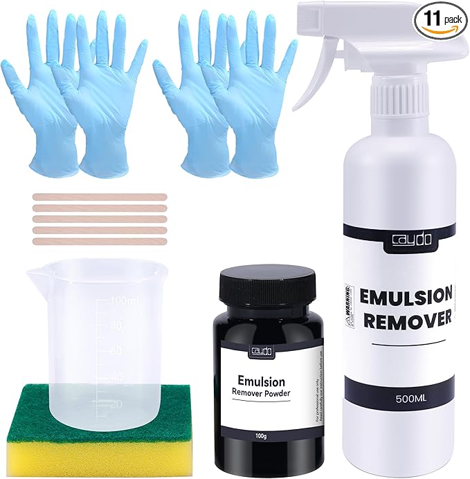 Caydo Screen Printing Emulsion Remover Kit Includes Silk Screen Photopolymer Emulsion Stencil Remover (Mix - 2000oz) - Screen Printing Supplies