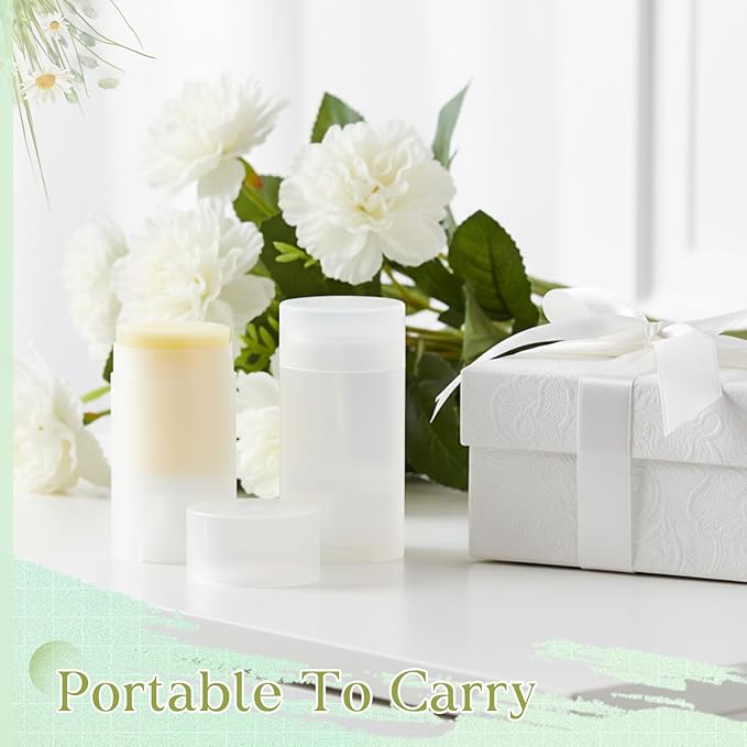 30 Pack 75ml/2.5oz Empty Deodorant Containers, Bottom Filling, Transparent Plastic Oval Refillable Deodorant Containers Twist up Oval Lip Balm Tube for DIY Deodorants Lipstick Crayon Lotion