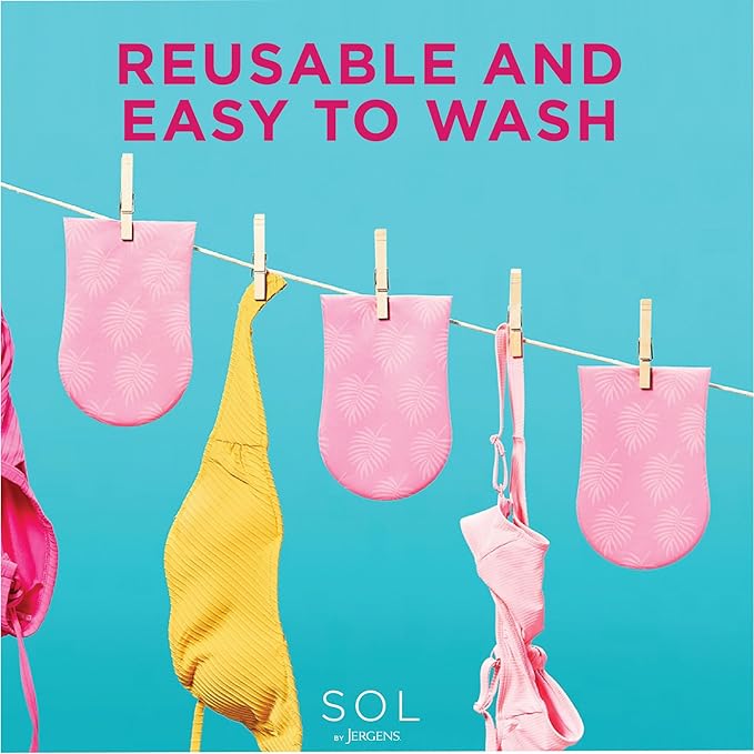 Jergens SOL Self Tanner Applicator Mitt, Flawless, Streak-free Tanning Blender Glove, Sunless Tanning, Reusable Tanning Mitt Protects Hands, All Skin Tone