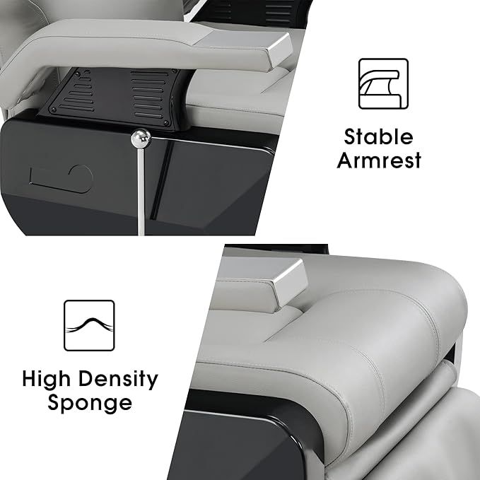 BarberPub Hydraulic Recline Barber Chair All Purpose Salon Beauty Spa Styling Equipment 9208 (Grey)