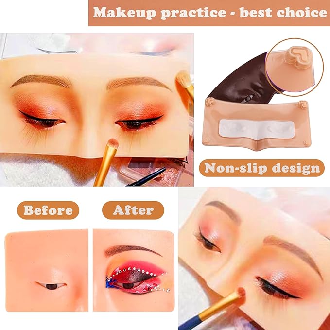 Makeup Practice Face Board, Silicone Makeup Mannequin Face