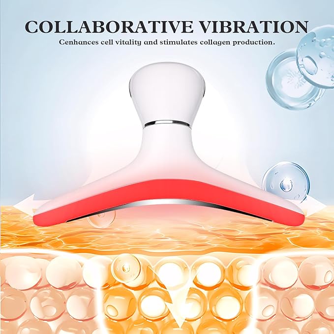 Face and Neck Massager for Face, Neck, Skin Lifting and Firming, Wrinkle and Dark Circles Reduction, Three Color Multi Mode Home Skin Care Facial Contour Tool and Neck Massager, White