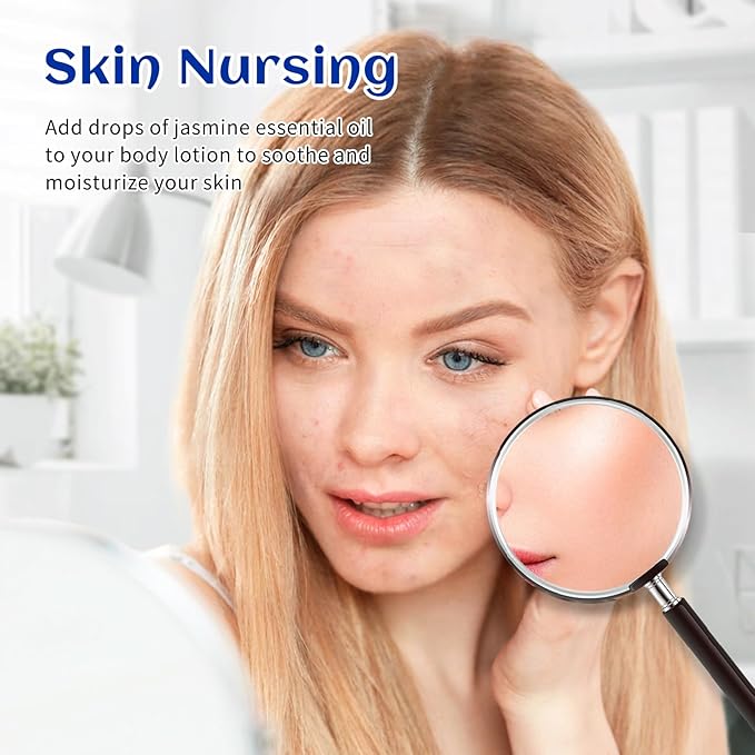 HIQILI 16 Fl Oz Jasmine Essential Oil, 100% Pure Natural for Diffuser, Hair, Skin, Perfume Making - 500ML