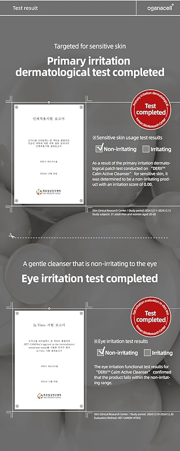 DERX Facial Cleanser for Sensitive & Oily Skin – Calm Cleansing Foam with Plant Tannin, Redness Relief & Oil Control, Oxygen Bubble Technology, Korea Skincare (120ml/4.05 fl.oz.)