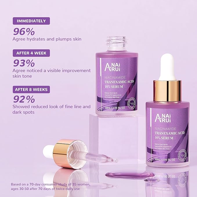 ANAI RUI 10% Tranexamic Acid Serum With Niacinamide,Kojic acid, Arbutin,Ceramide, for Uneven Skin Tone 1.05 FL.Oz