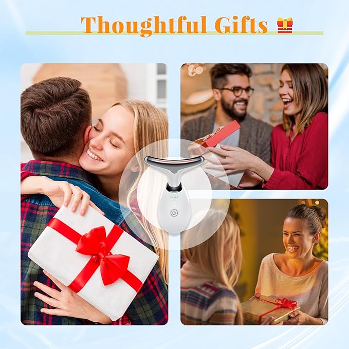 Face Beauty Device, Multifunctional Facial Massager, 7 Color Portable Face Massager Tool for Skin Care, Glossy White