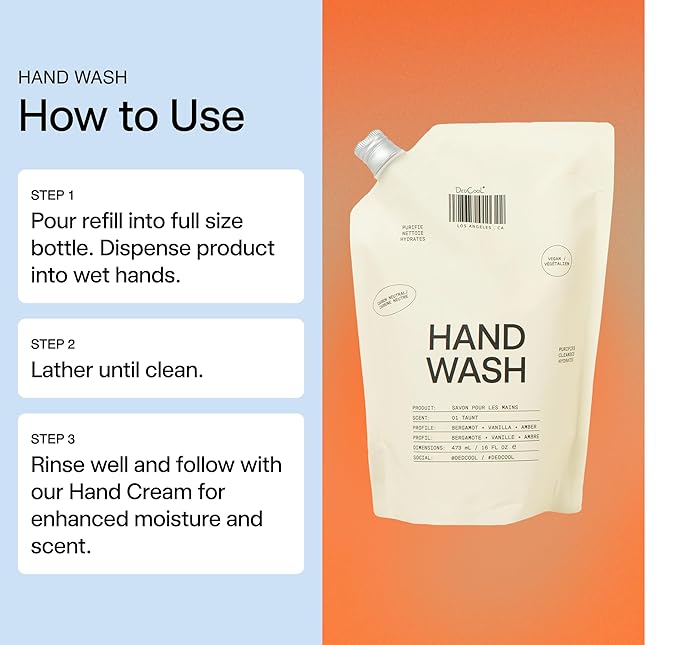 DedCool Taunt Hand Wash Refill | Hydrating & Soothing Gentle Cleanser | Squalane, Aloe & Marshmallow Root | Non-Toxic, Vegan, Carbon-Neutral | Moisturizing Formula for Soft, Nourished Hands | 16 fl oz