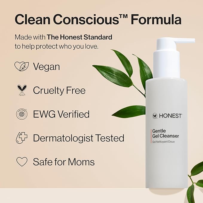 Honest Beauty Gentle Gel Daily Face Cleanser | Calms, Refreshes, + Hydrates | Vegan + Safe for Sensitive Skin | 5 fl oz